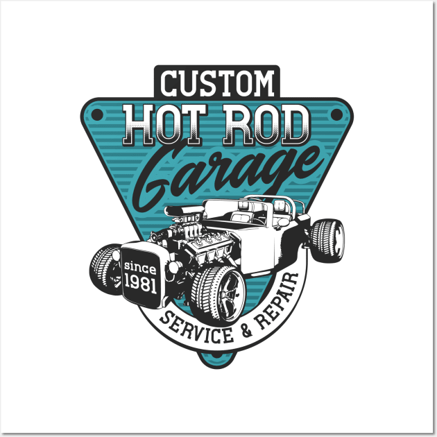 Custom Hot Rod Garage 1981 Wall Art by Verboten